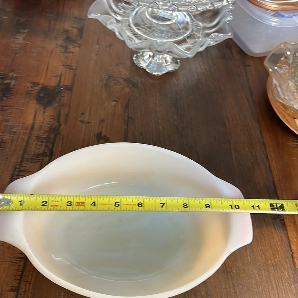 Peach Luster Fire King - Anchor Hocking OvenWare 1.5 Quart oval Casserole Dish